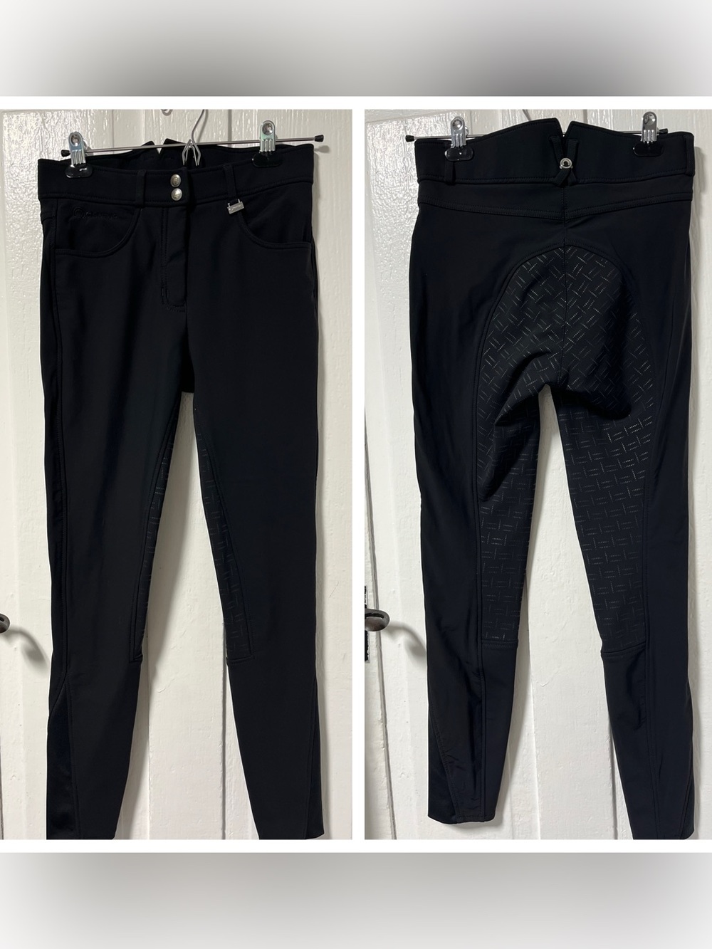 Montar Equestrian SoftShell Full Grip Black Riding Breeches EU Size 38